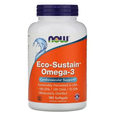 Омега 3, Eco-Sustain, Omega-3, Now Foods, 180 капсул - фото