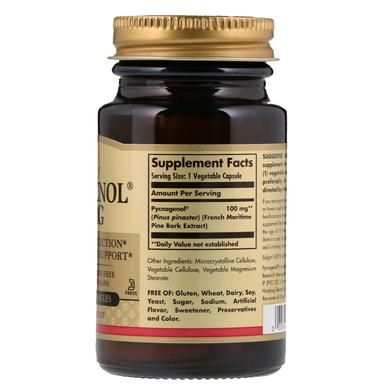 Пікногенол, Pycnogenol, Solgar, 100 мг, 30 капсул - фото