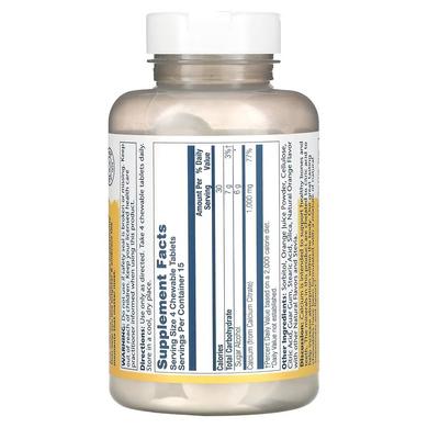 Цитрат кальция, Calcium Citrate, Solaray, 1000 мг, вкус апельсина, 60 жевательных таблеток - фото