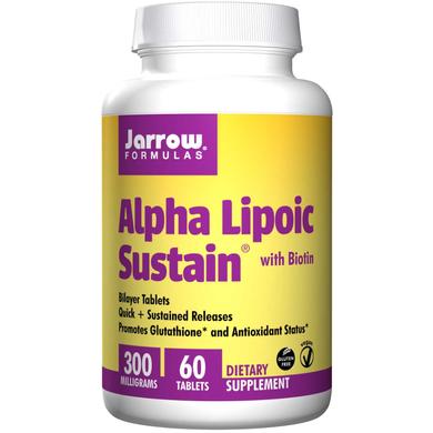 Альфа-липоевая кислота + Биотин, Alpha Lipoic Acid, Jarrow Formulas, 300 мг, 60 таблеток - фото