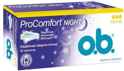 Тампони ProComfort Night Normal, o.b., 16 шт - фото