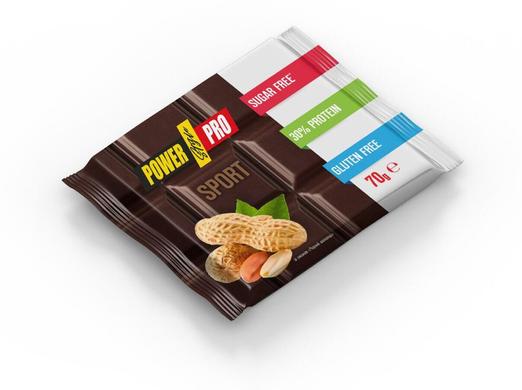 Протеїнова шоколадка, Фитоняшка, чорний шоколад з арахісом, PowerPro, 70 г - фото