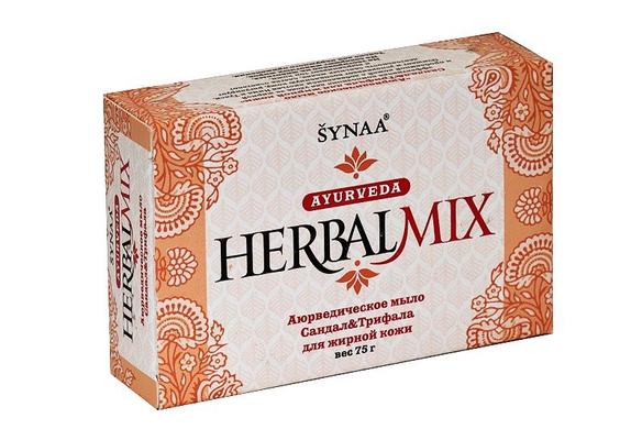 Мыло Сандал и Трифала для жирной кожи, Synaa Herbal Mix, 75 г (16192) - фото