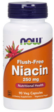 Ніацин вітамін В3, Flush-Free Niacin, Now Foods, 250 мг, 90 капсул, фото