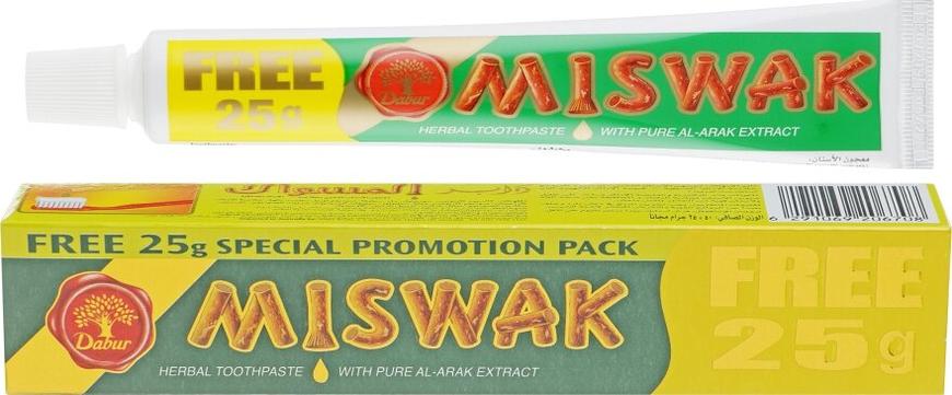 Зубная паста "Травяная", Miswak, Dabur, 50+25 г - фото