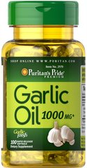 Масло чеснока, Garlic Oil, Puritan's Pride, 1000 мг, 100 гелевых капсул - фото
