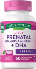 Витаминно-минеральная формула для беременных + DHA, Nature's Truth, 60 гелевых капсул - фото