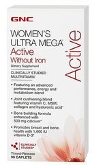 Витамины и минералы для женщин, Ultra Mega Active without iron, Gnc, 90 капсул - фото