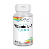 Вітамін D-3, Solaray, 10 000 МО, 60 капсул, фото