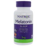 Мелатонін швидкого вивільнення (смак полуниці), Melatonin, Natrol, 1 мг, 90 таблеток, фото