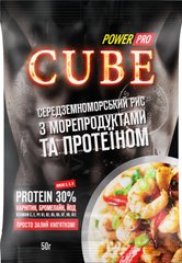 Каша CUBE рис с морепродуктами и протеином 30 %, PowerPro, 50 г - фото
