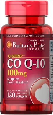 Коэнзим Q-10, Q-SORB Co Q-10, Puritan's Pride, 100 мг, 120 капсул - фото