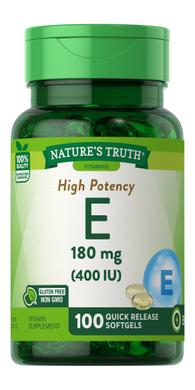 Вітамін Е, Vitamin E, 180 мг, Nature's Truth, 100 капсул - фото