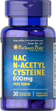 Ацетилцистеїн, N-Acetyl Cysteine (NAC), Puritan's Pride, 600 мг, 30 капсул - фото