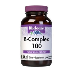 B-Комплекс 100, B-Complex, Bluebonnet Nutrition, 50 вегетаріанських капсул - фото