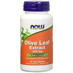Листья оливы экстракт, Olive Leaf, Now Foods, 500 мг, 60 капсул - фото