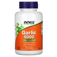 Чеснок 5000, экстракт, Garlic, Now Foods, 90 таблеток - фото