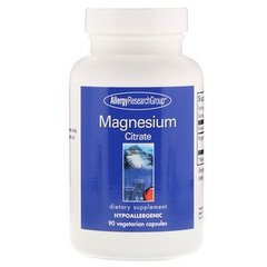 Цитрат магнію, Magnesium Citrate, Allergy Research Group, 90 капсул - фото