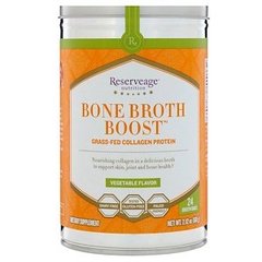 Колагеновий білок, Bone Broth Boost, ReserveAge Nutrition, порошок, смак овочів, 24 пакетика по 2,5 г - фото
