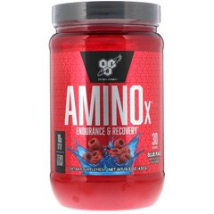 Комплекс аминокислот, Amino X, Bsn, вкус голубая малина, 435 г - фото