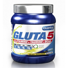 Глютамин, L-Glutamine, Quamtrax, вкус голубой тропик, 400 г - фото