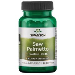 Пила Палметто - Максимальная сила, Saw Palmetto - Maximum Strength, Swanson, 320 мг 60 капсул - фото