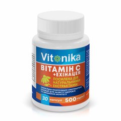 Вітамін С + Ехінацея, Vitonika, 500 мг, 30 капсул - фото