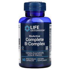В-комплекс вітамінів, BioActive B-Complex, Life Extension, біоактивні, 60 капсул - фото