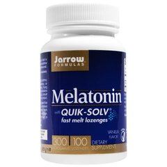 Мелатонин быстрорастворимый, ванильный вкус, 300 мкг, Jarrow Formulas, 100 пастилок - фото