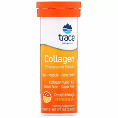 Колаген, Collagen Effervescent Tablets, Trace Minerals Research, смак персик-манго, 10 шипучих таблеток - фото