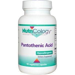 Пантотенова кислота (Pantothenic Acid), Nutricology, 90 капсул - фото