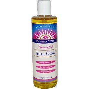Масло для тела и массажа, Aura Glow, Heritage Products, без запаха, 240 мл - фото