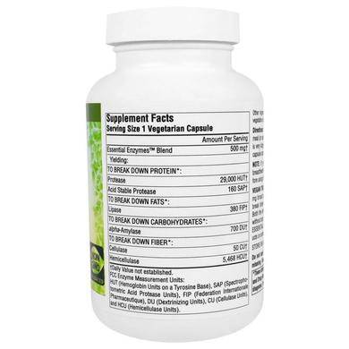 Травні ферменти, Essential Enzymes, Source Naturals, для веганів, 500 мг, 180 капсул - фото