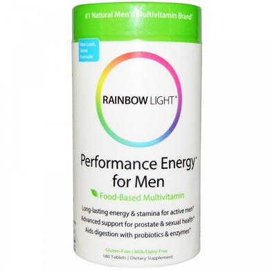 Витамины для мужчин без железа, Performance Energy, Rainbow Light, 180 таблеток - фото