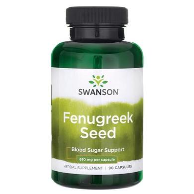 Пажитник, семена, Fenugreek Seed, Swanson, 610 мг, 90 капсул - фото