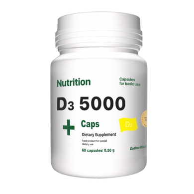 Вітамін Д3, D3 5000, EntherMeal, 60 капсул - фото