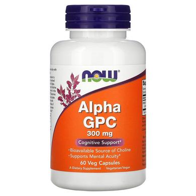 Альфа (Глицерофосфохолин) Alpha GPC, Now Foods, 300 мг, 60 капсул - фото