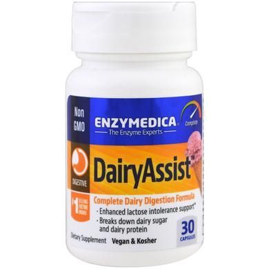 Ферменти для перетравлення лактози, DairyAssist, Enzymedica, для веганів, 30 капсул - фото