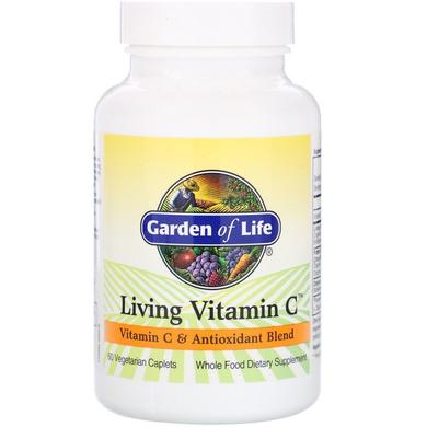 Вітамін С + антиоксиданти, Living Vitamin C, Garden of Life, 60 капсул - фото