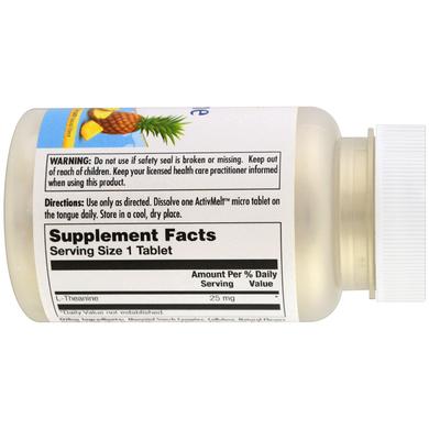 L-теанін, зі смаком ананасу, L-Theanine, Kal, 25 мг, 120 мікро таблеток - фото