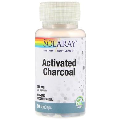Активоване вугілля, Activated Charcoal, Solaray, 280 мг, 90 капсул - фото