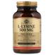 Лізин, L-Lysine, Solgar, 500 мг, 100 капсул, фото – 1