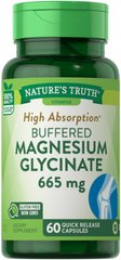 Гліцинат магнію, Magnesium Glycinate, Nature's Truth, 665 мг, 60 капсул - фото