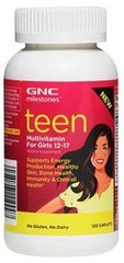 Вітаміни і мінерали для дітей, Teen Multivitamin For Girls, Gnc, 120 капсул - фото