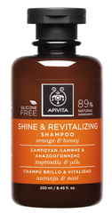 Шампунь для блеска и оздоровления волос с апельсином и мёдом, Apivita, 250 мл - фото