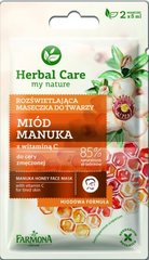 Маска для вирівнювання тону обличчя Мед Манука, Herbal Care Manuka Honey Face Mask, Farmona, 2 x 5 мл - фото