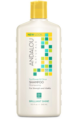 Шампунь для живлення і захисту, Shampoo, Andalou Naturals, соняшник і цитрус, 340 мл - фото