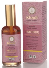 Аюрведична олія для обличчя і тіла "Рожевий лотос", для проблемної та комбінованої шкіри, Khadi, 100 мл - фото