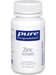 Цинк цитрат, Zinc citrate, Pure Encapsulations, 60 капсул - фото