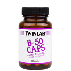 Вітамін В-50 комплекс, Vitamin B-Complex, Twinlab, 50 капсул - фото